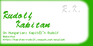 rudolf kapitan business card
